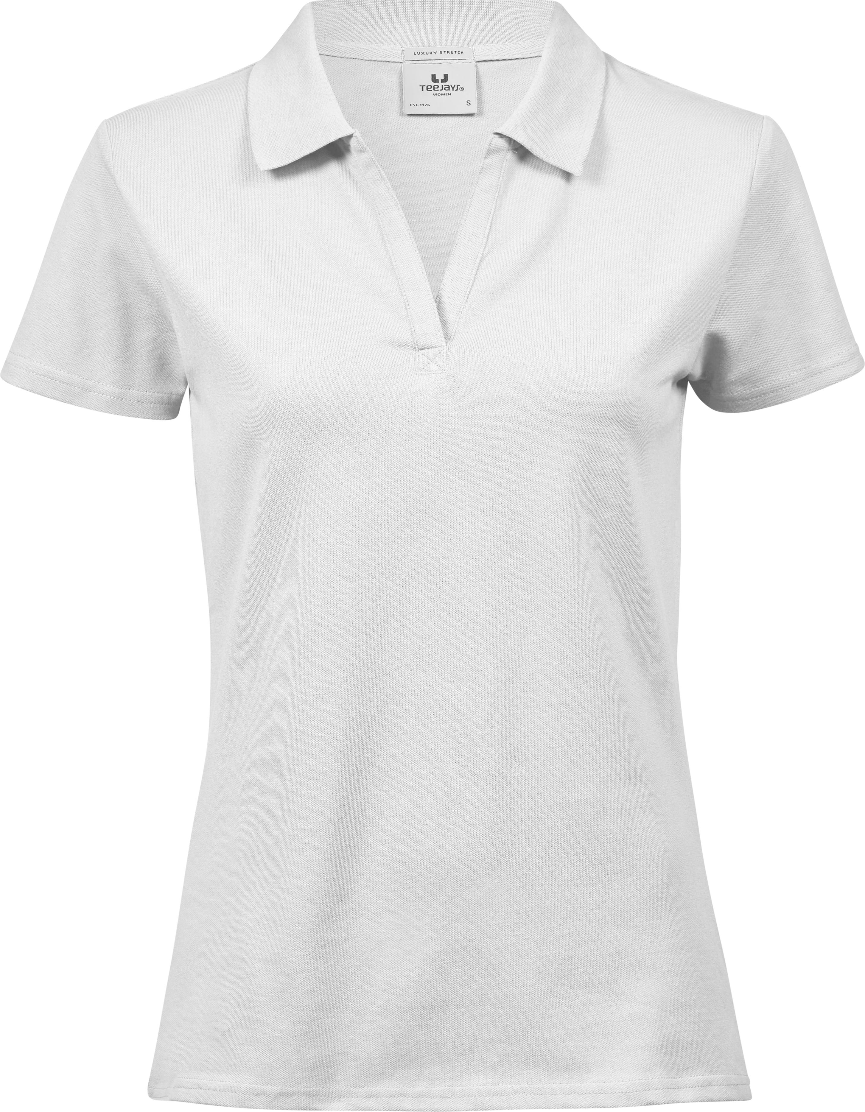 Luxury Stretch V-Neck Polo, piké för damer från Tee Jays i Vit