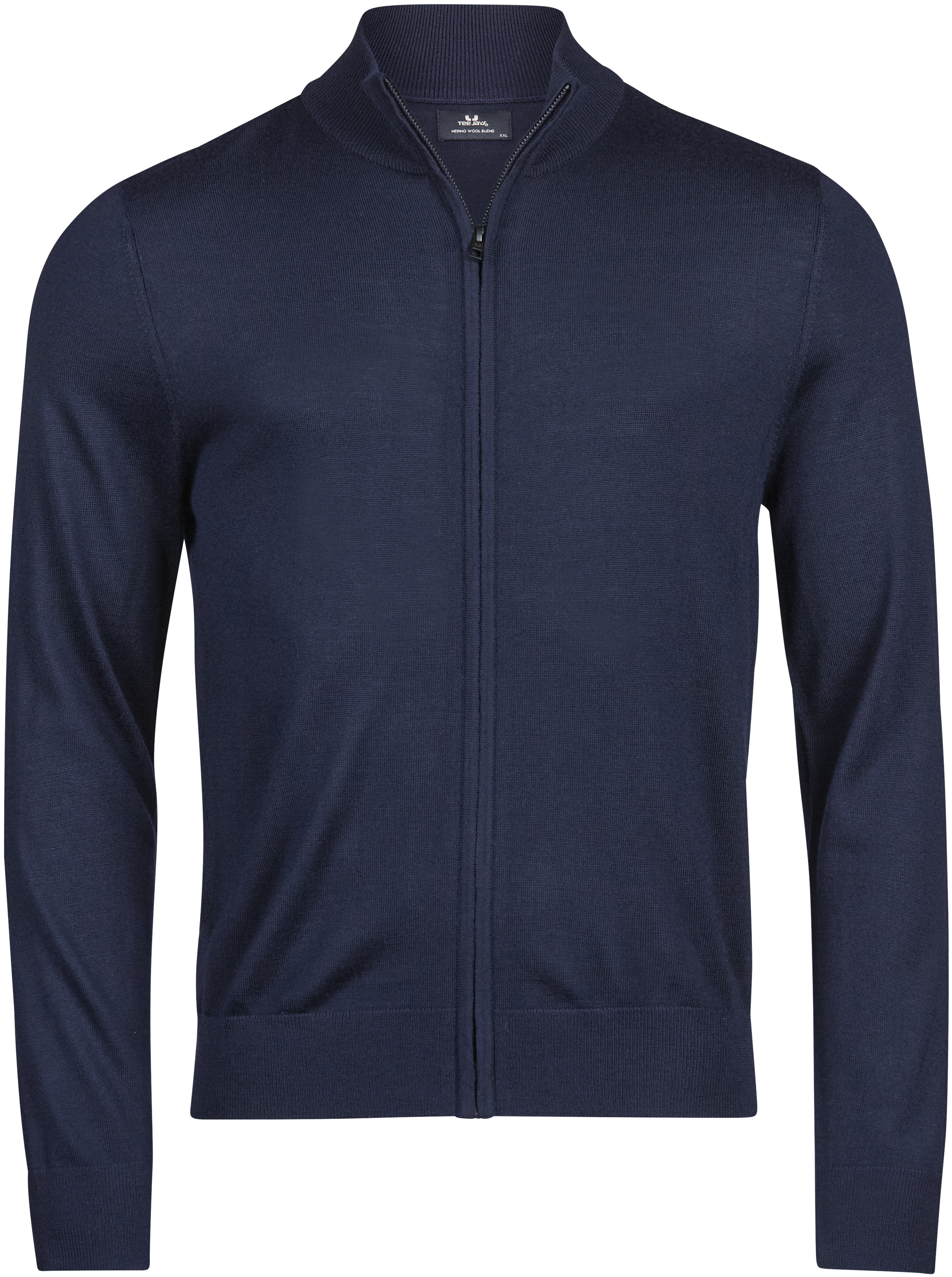 Full Zip Knit, stickad tröja för herrar från Tee Jays i Marinblå