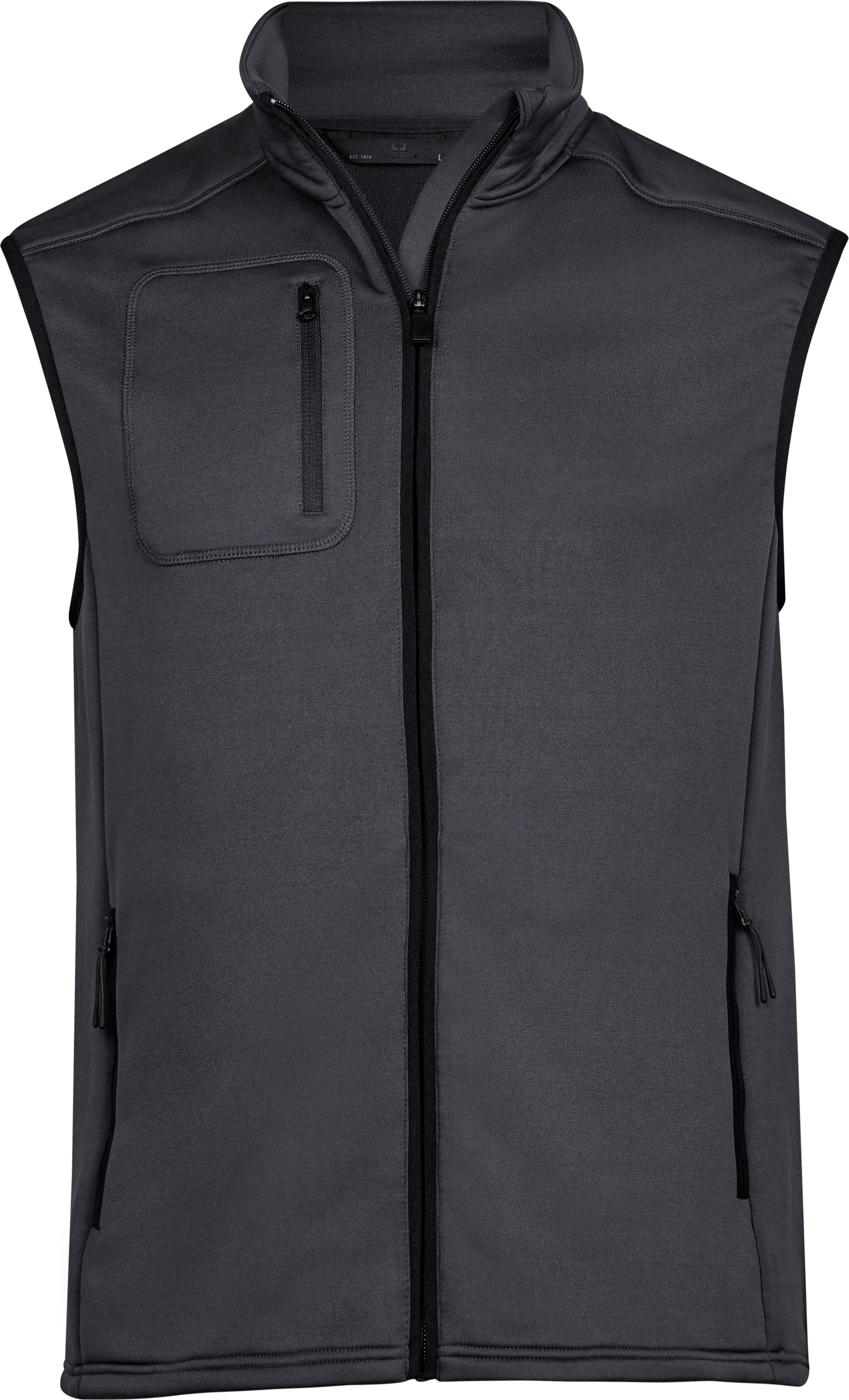 Stretch Fleece Bodywarmer, väst för herrar från Tee Jays i Mörkgrå