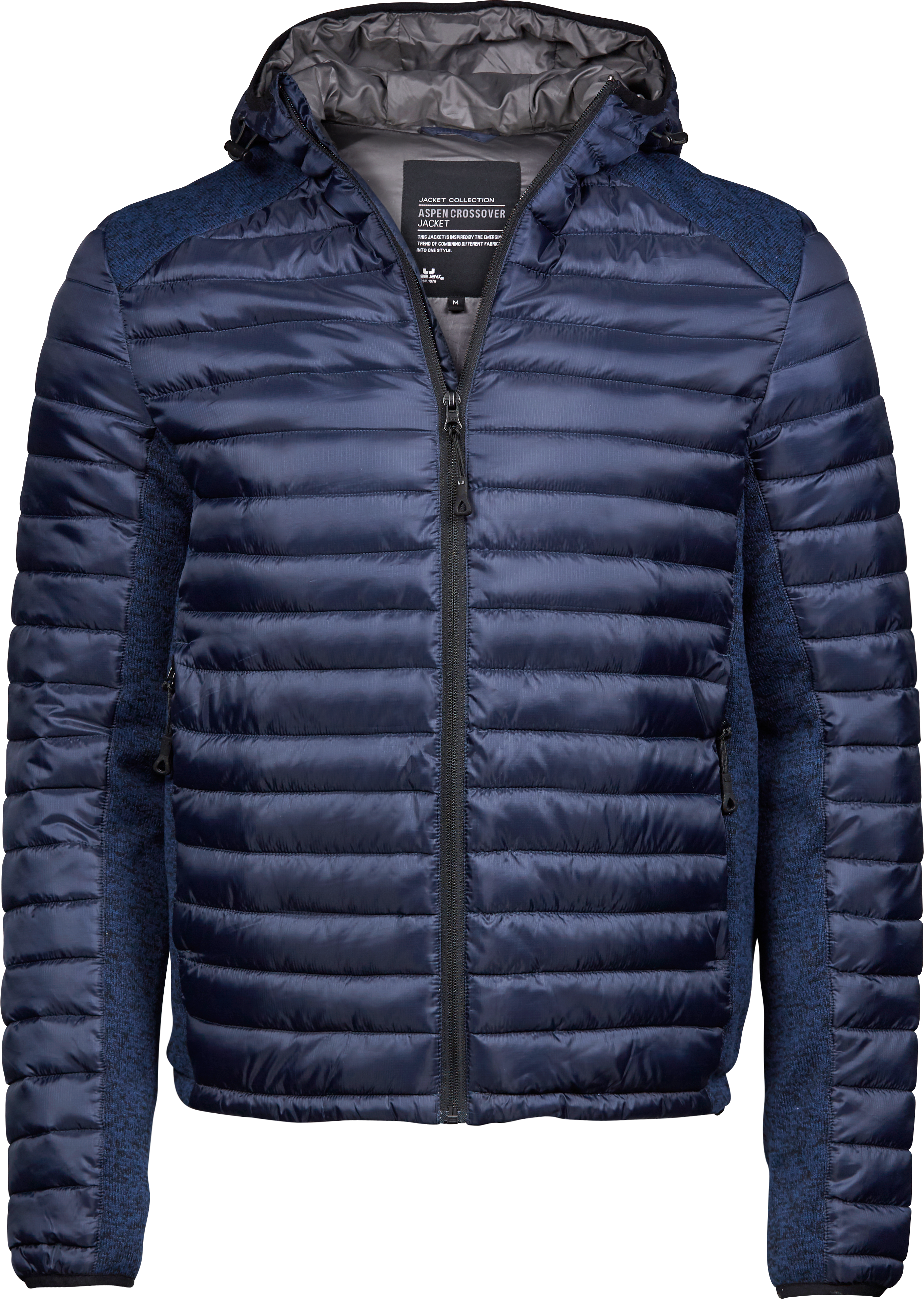 Hooded Outdoor Crossover, huvtröja för herrar från Tee Jays i Marinblå/Marinblå melange