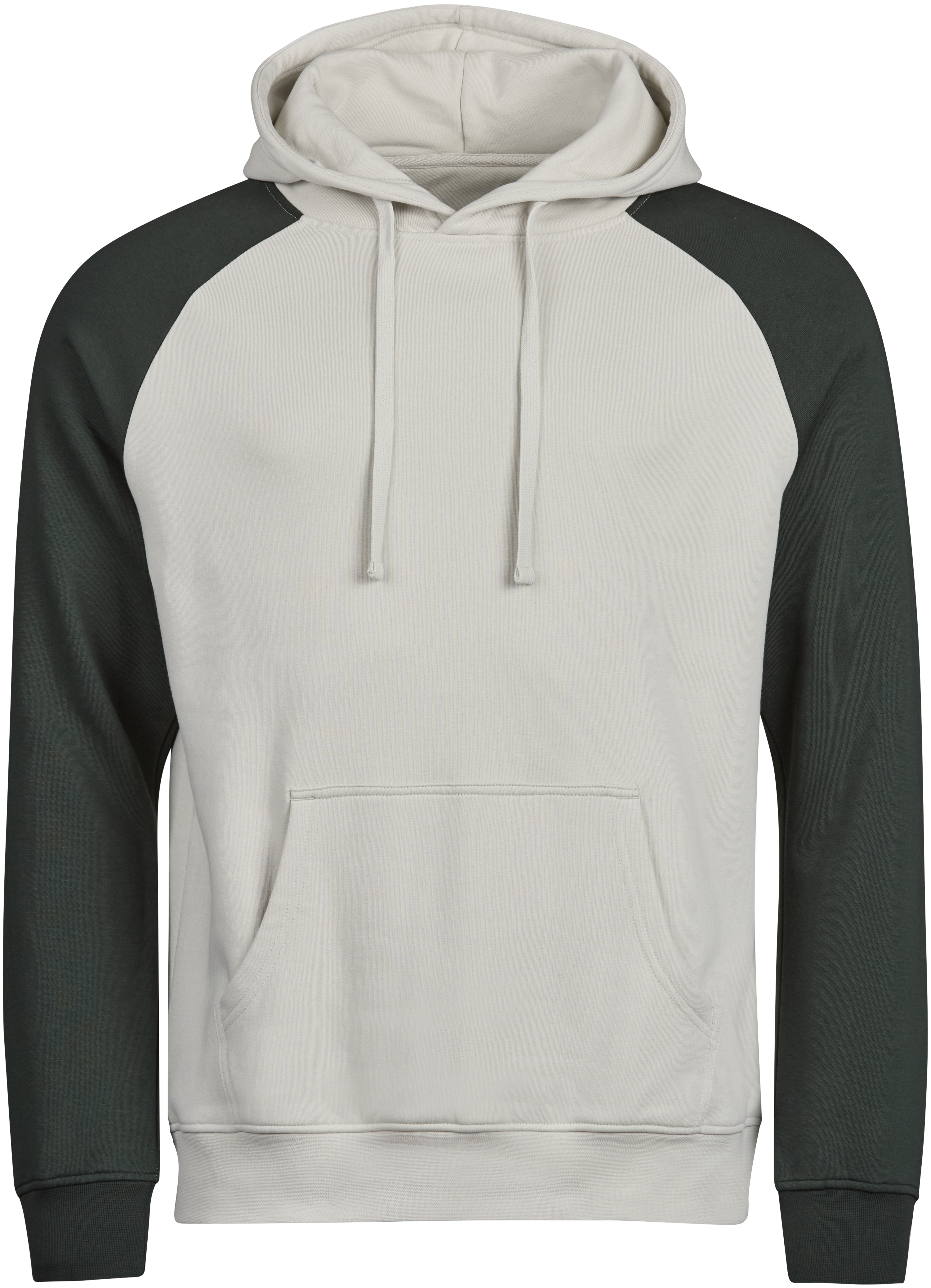 Unlabeled Two-tone Hoodie, huvtröja unisex från Tee Jays i Cement/Mörkgrön