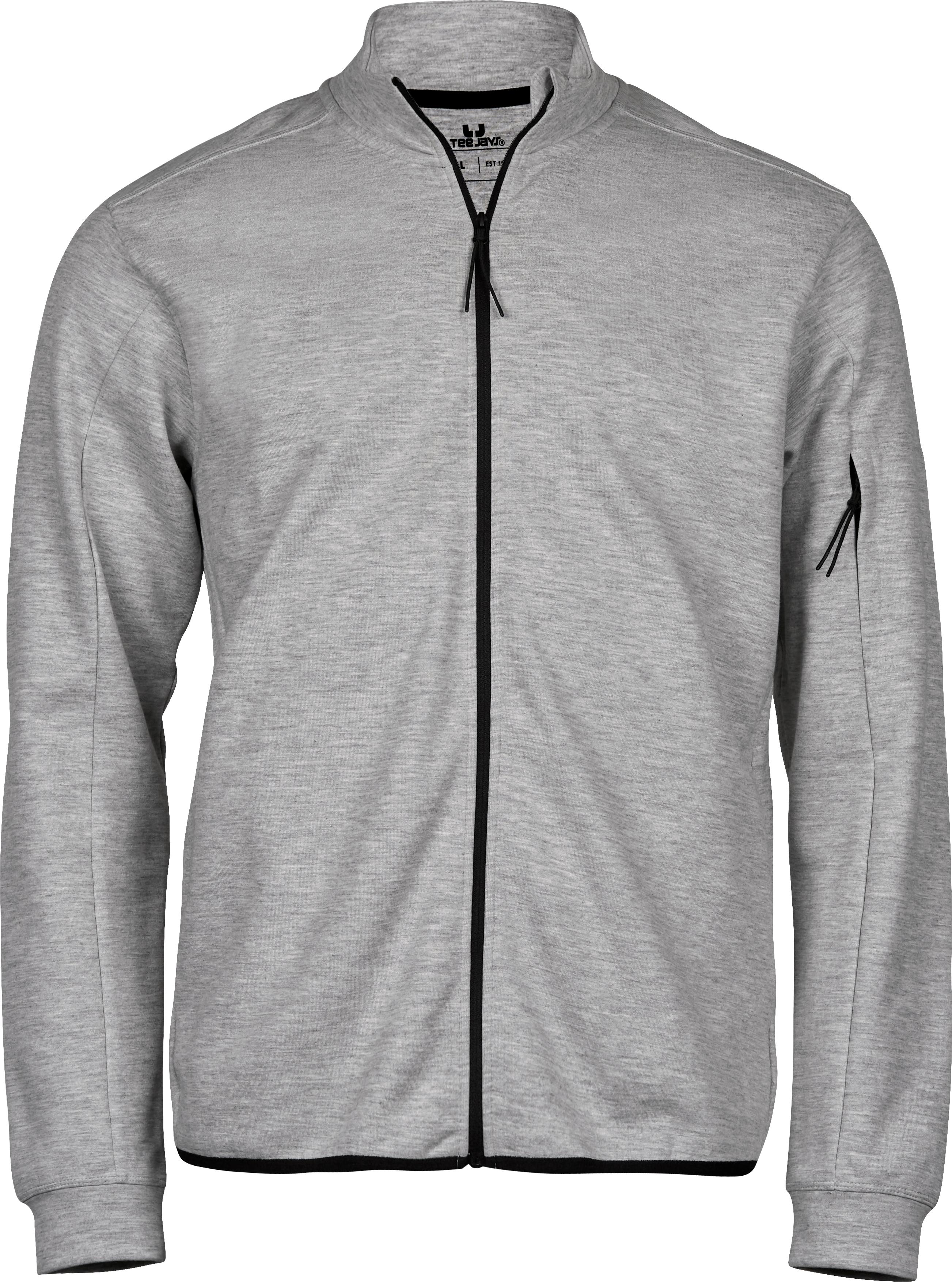 Athletic Full Zip Sweat, sweatshirt för herrar från Tee Jays i Grå melange