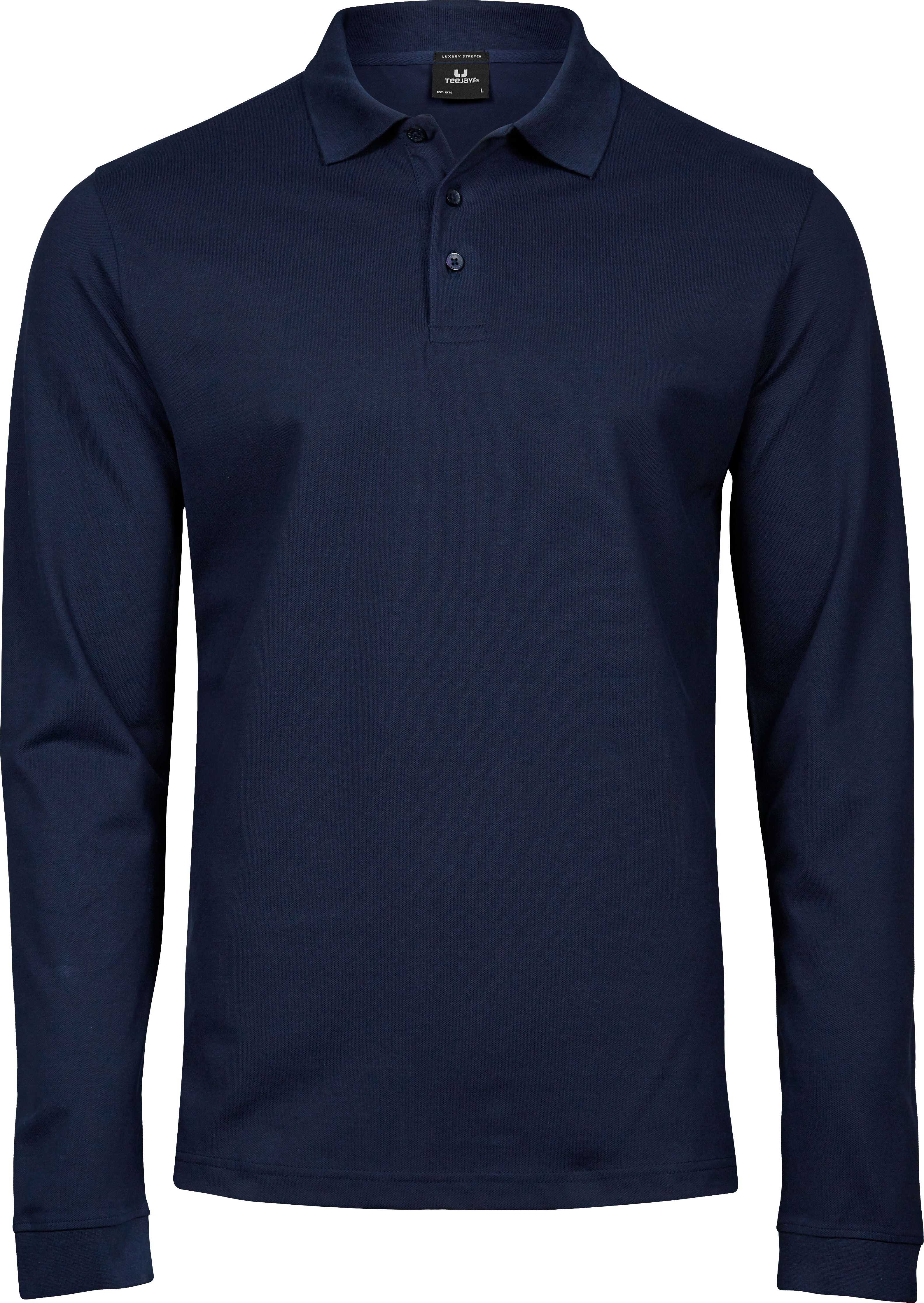 Luxury Stretch Long Sleeve Polo, piké för herrar från Tee Jays i Marinblå