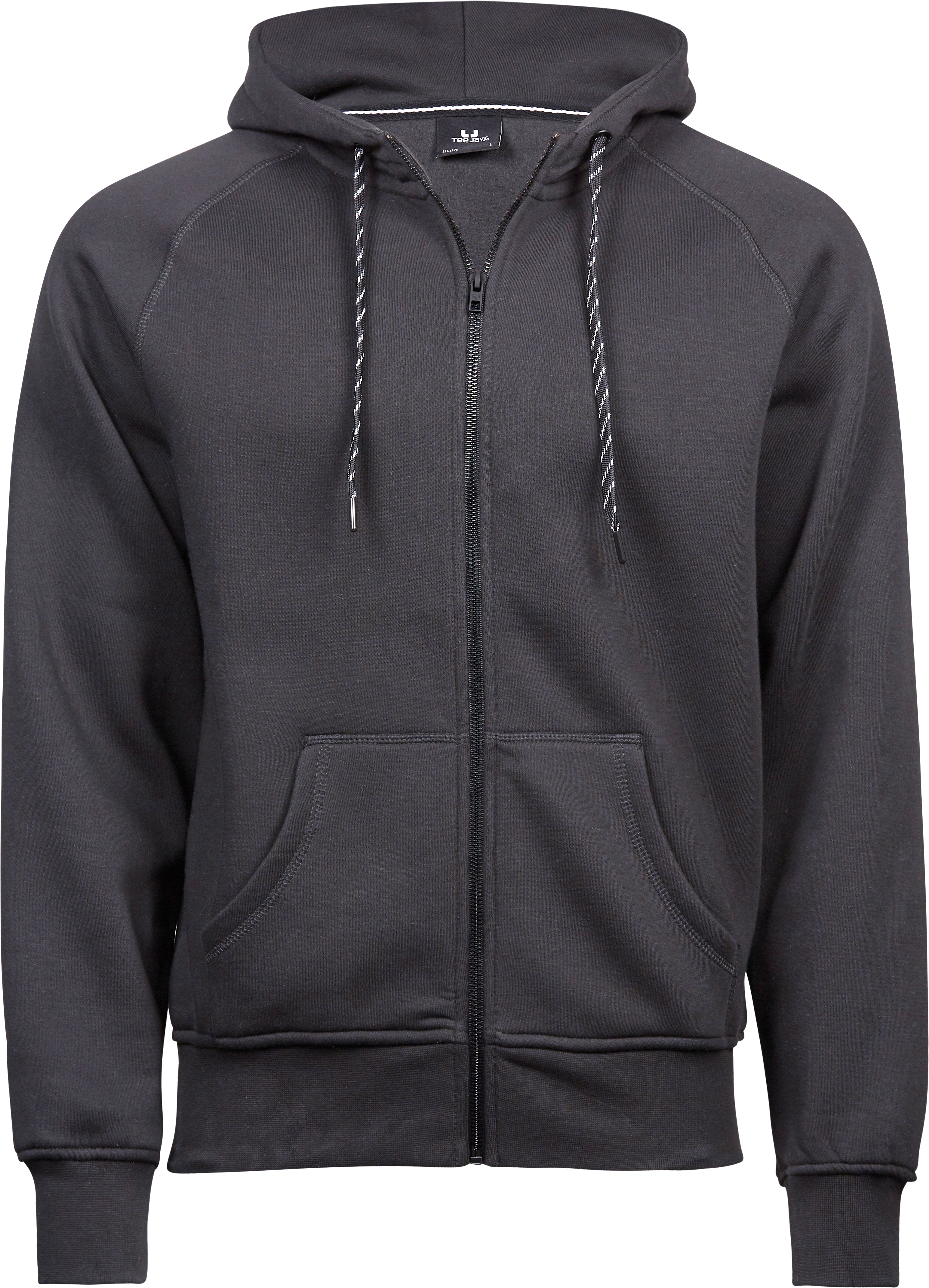Fashion Full Zip Hood, huvtröja för herrar från Tee Jays i Mörkgrå