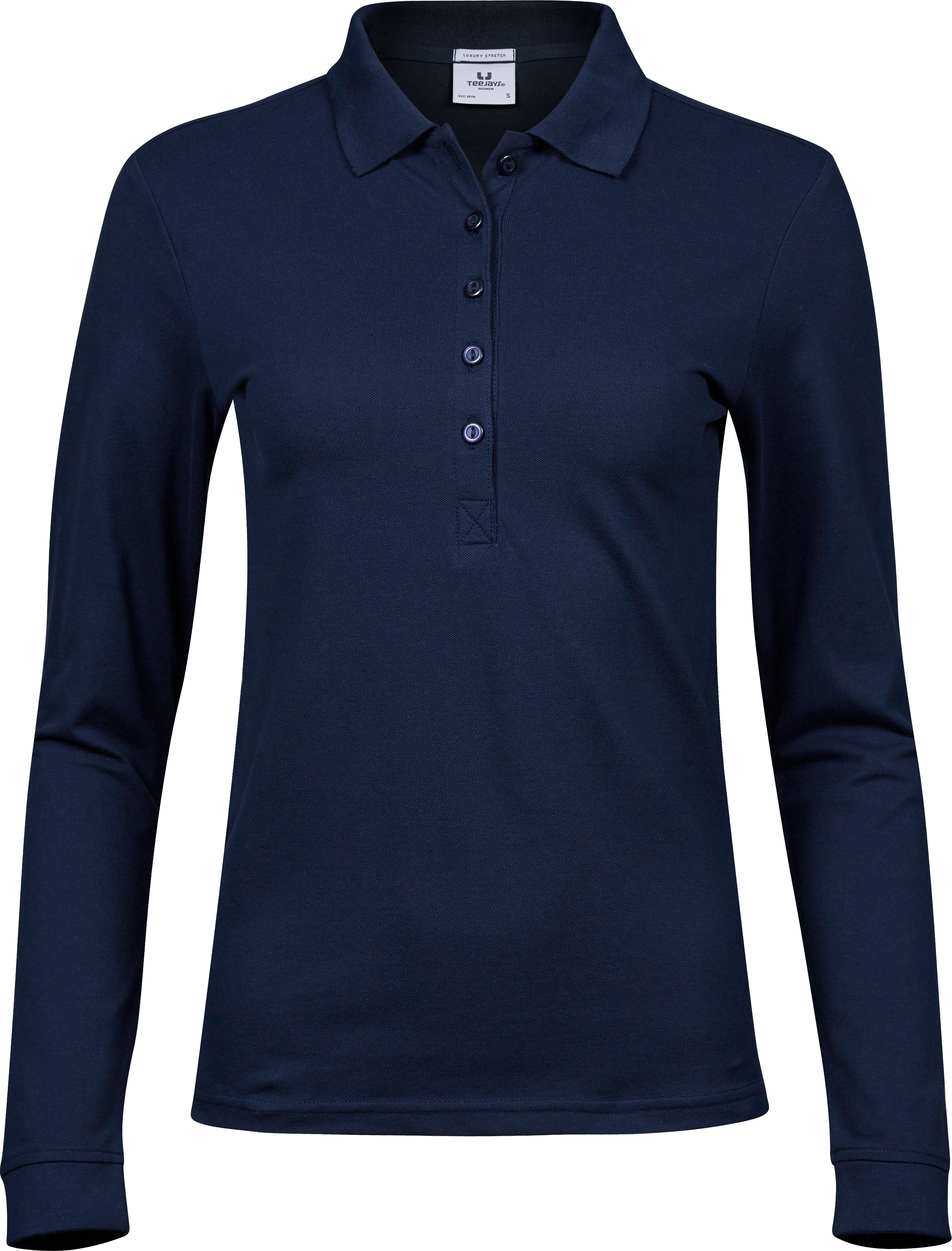 Luxury Stretch Long Sleeve Polo, piké för damer från Tee Jays i Marinblå