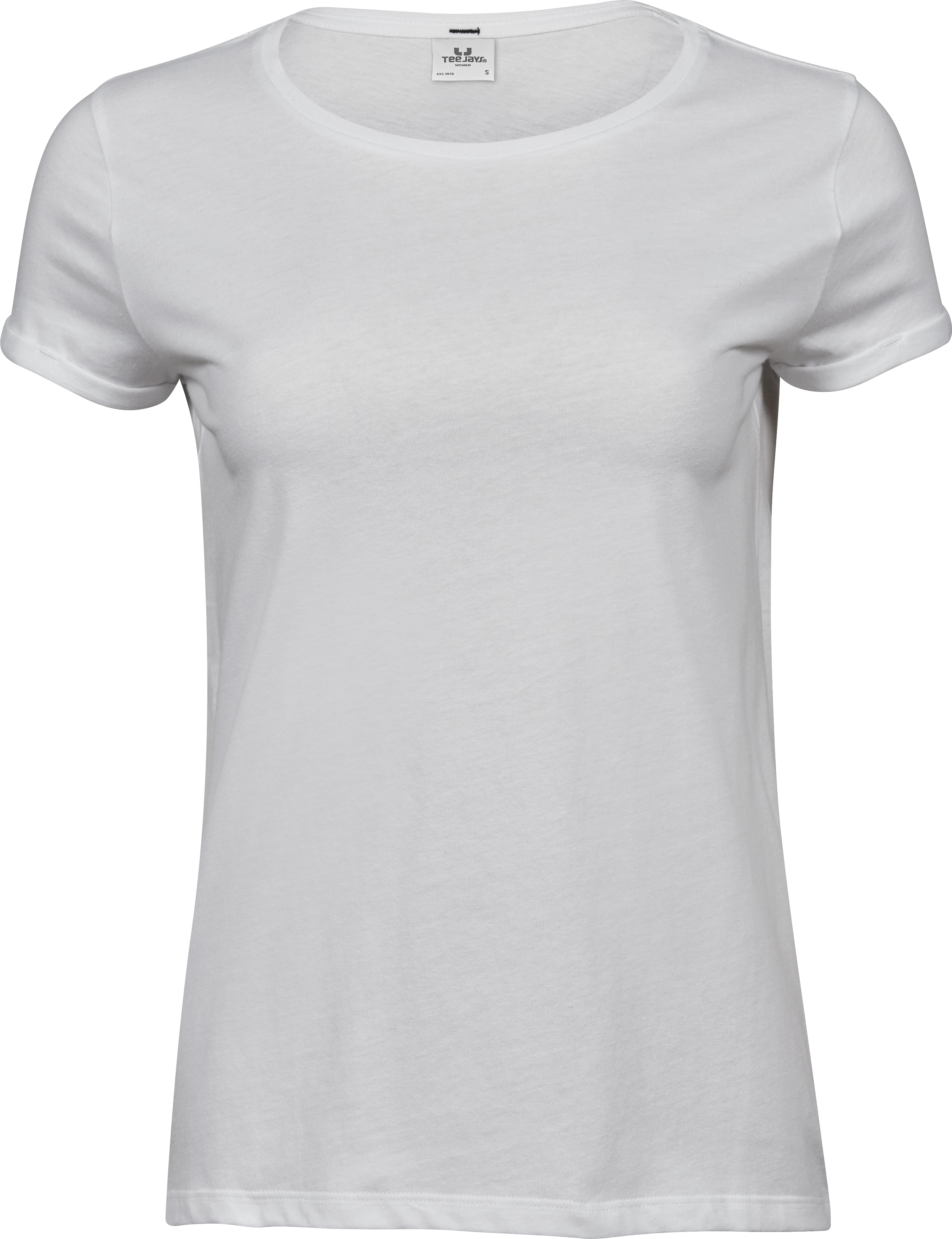 Roll-Up Tee, t-shirt för damer från Tee Jays i Vit