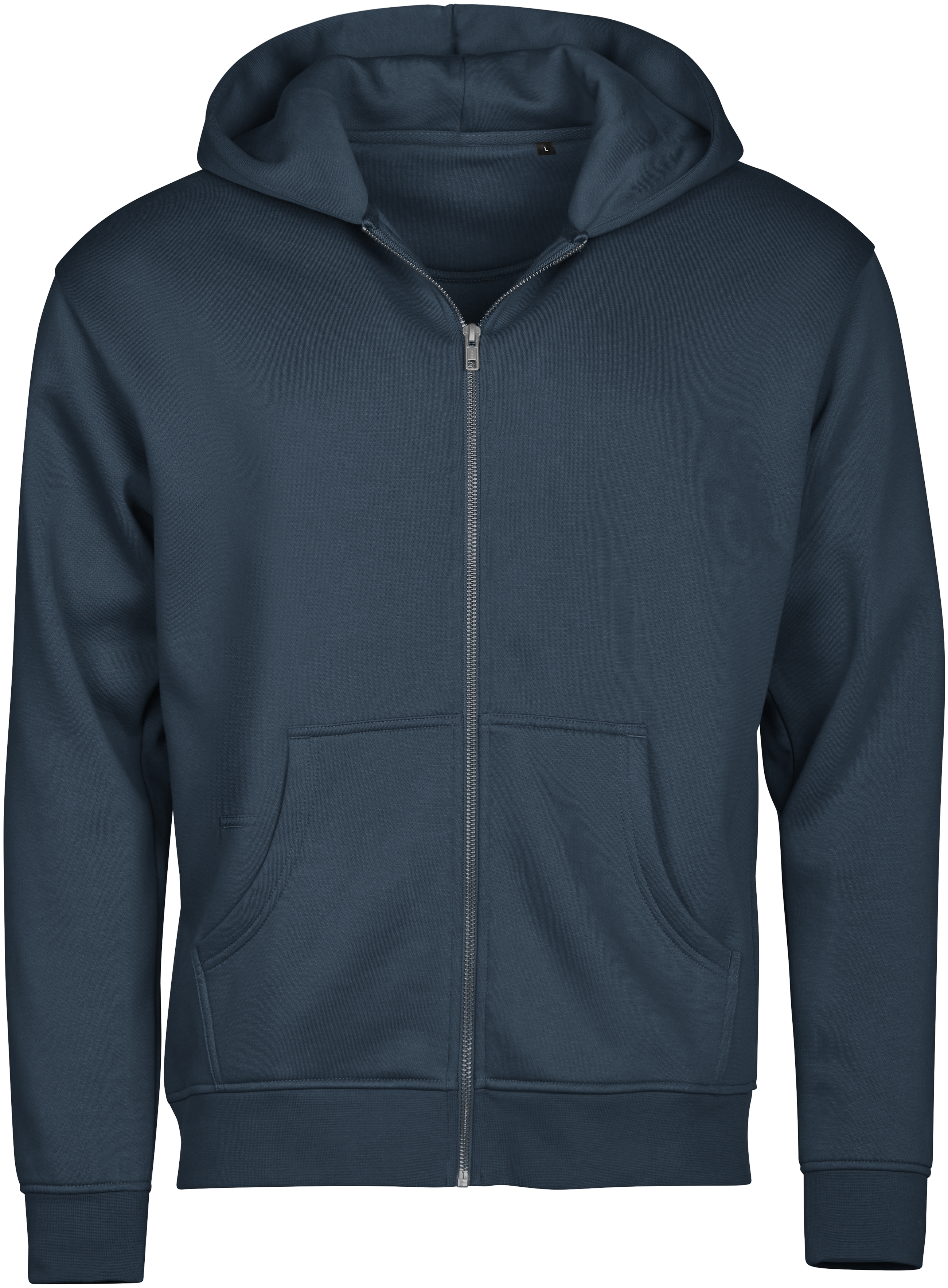 Unlabeled Full Zip Hoodie, huvtröja unisex från Tee Jays i Bläckblå