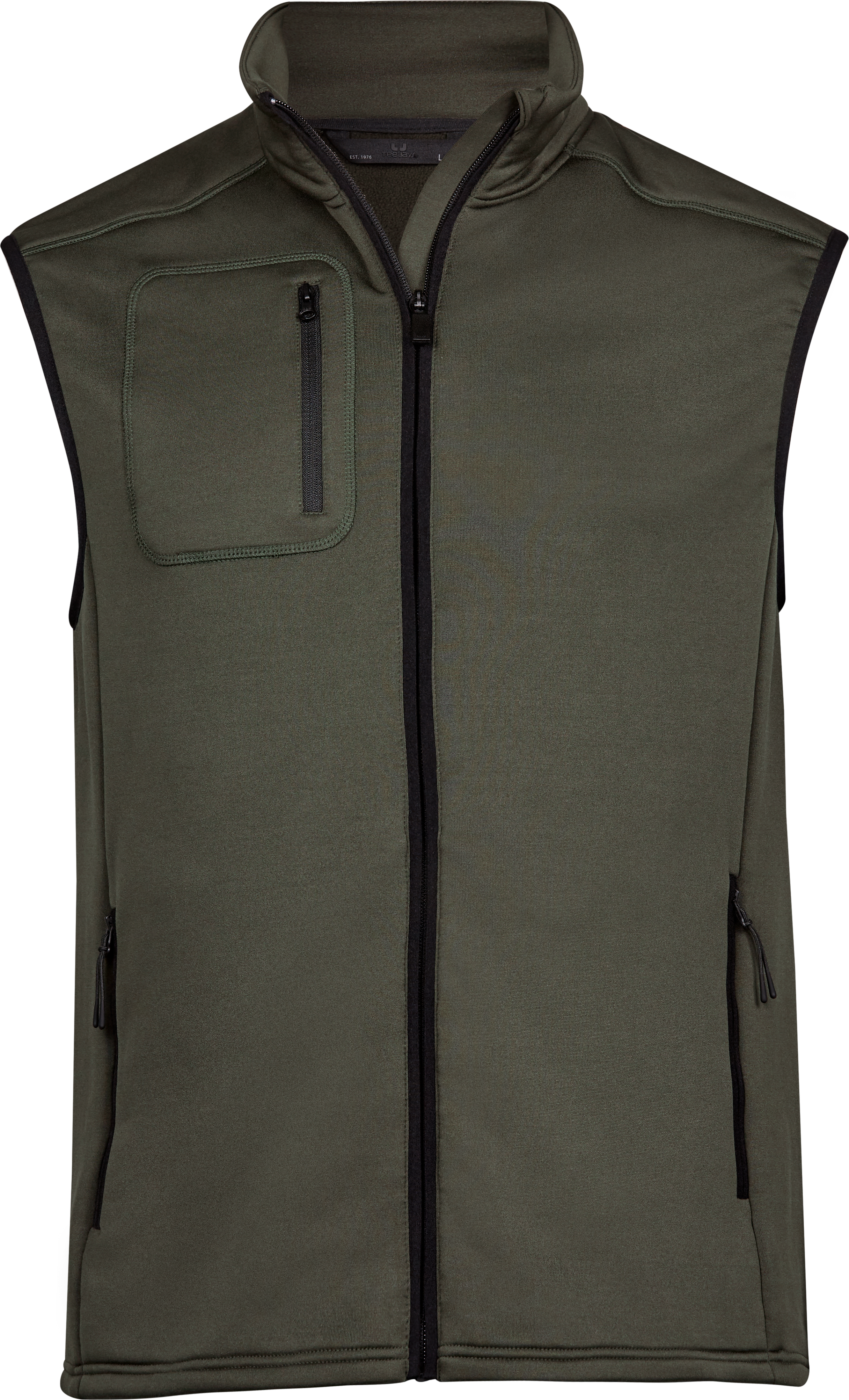 Stretch Fleece Bodywarmer, väst för herrar från Tee Jays i Djupgrön