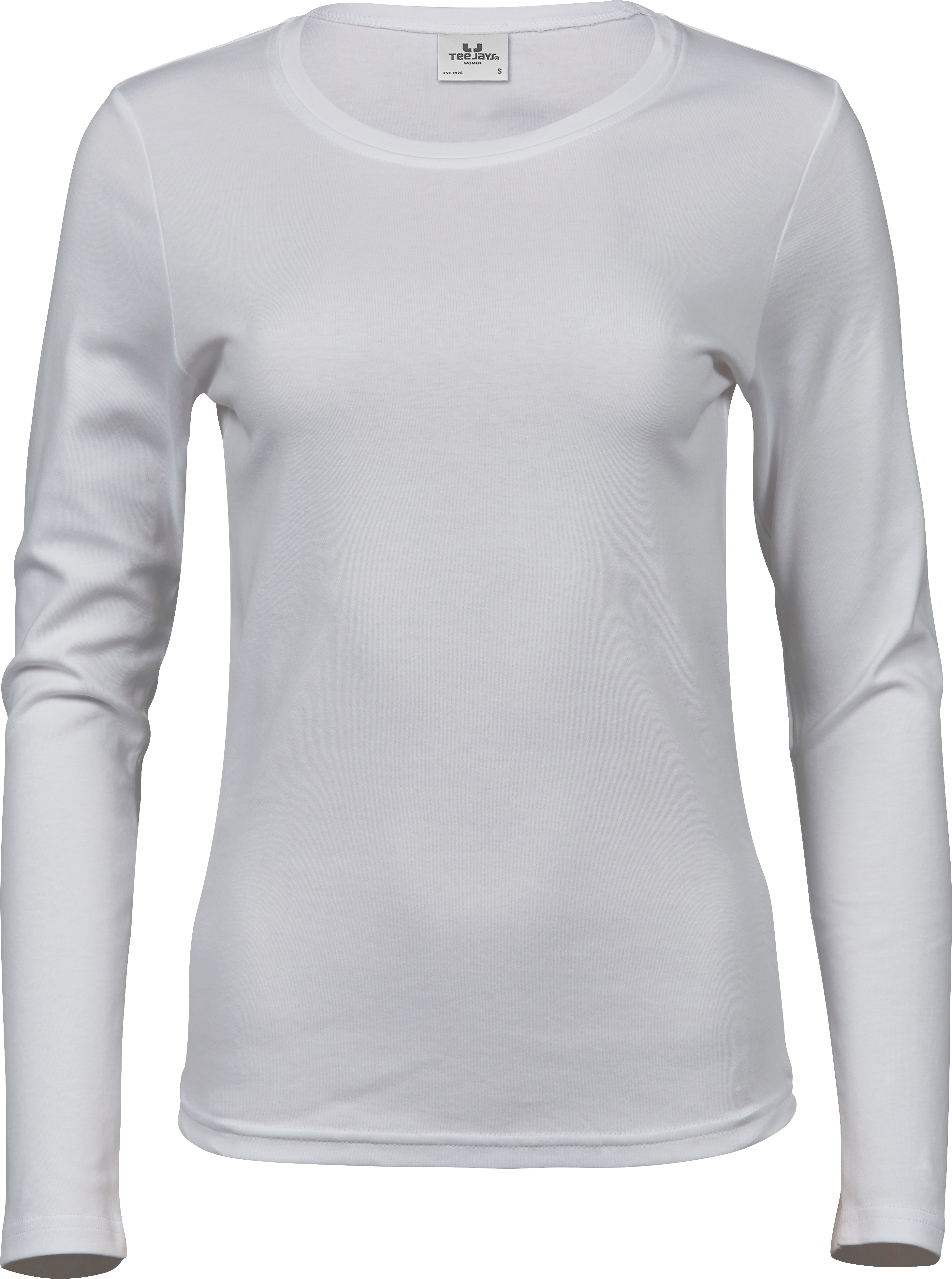 Long Sleeve Interlock Tee, långärmad t-shirt för damer från Tee Jays i Vit