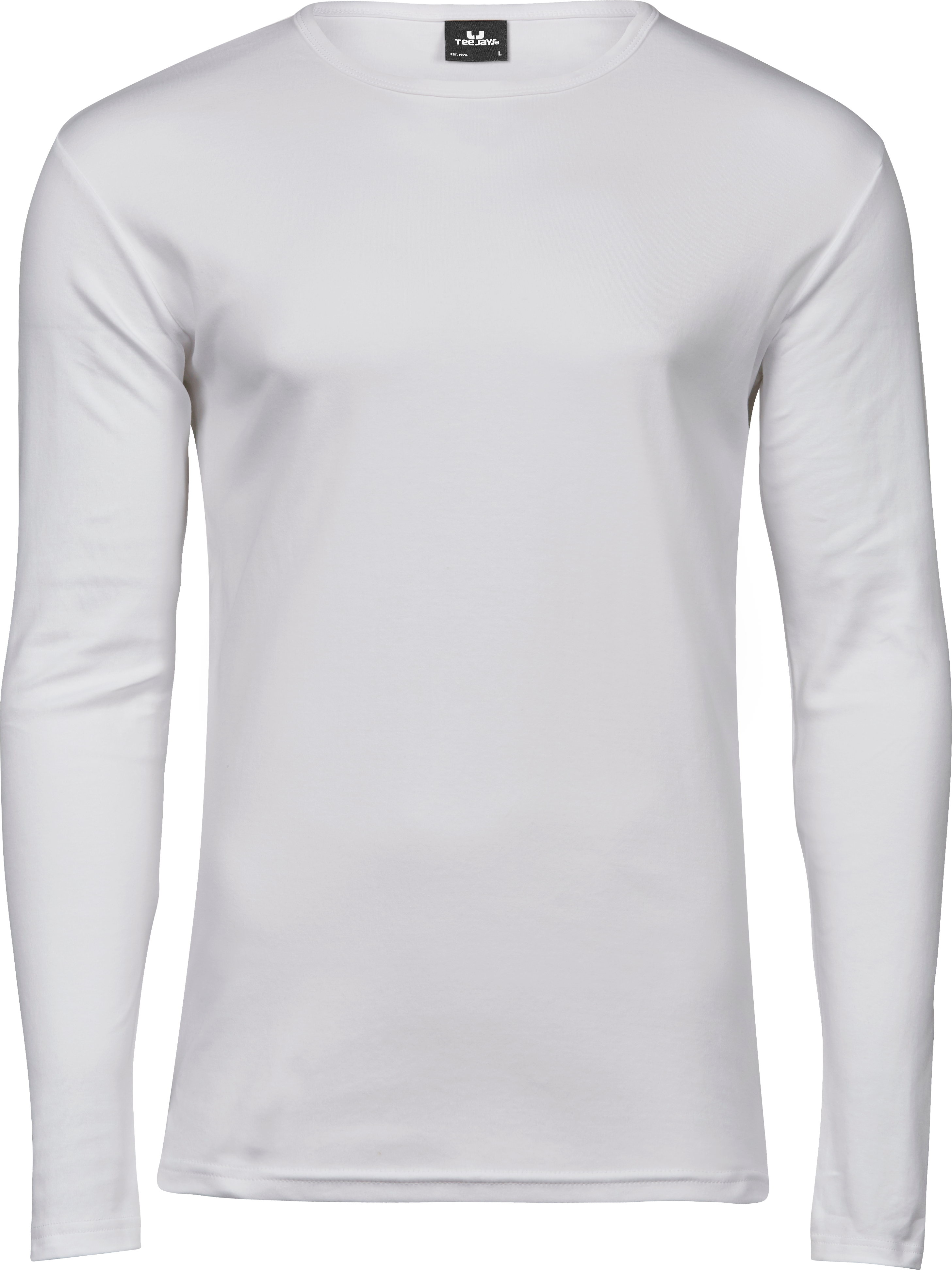 Long Sleeve Interlock Tee, långärmad t-shirt för herrar från Tee Jays i Vit