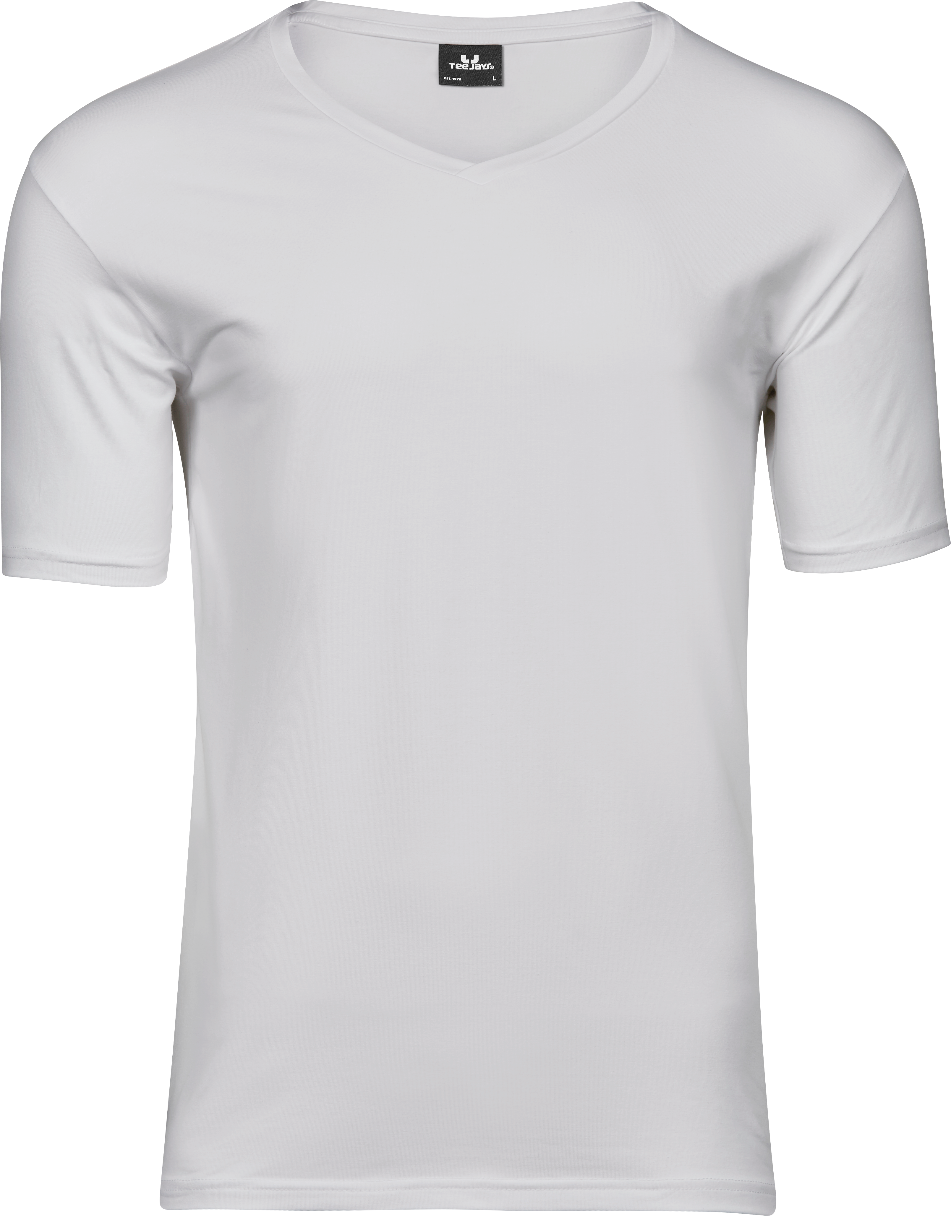 Stretch V-Neck Tee, t-shirt för herrar från Tee Jays i Vit