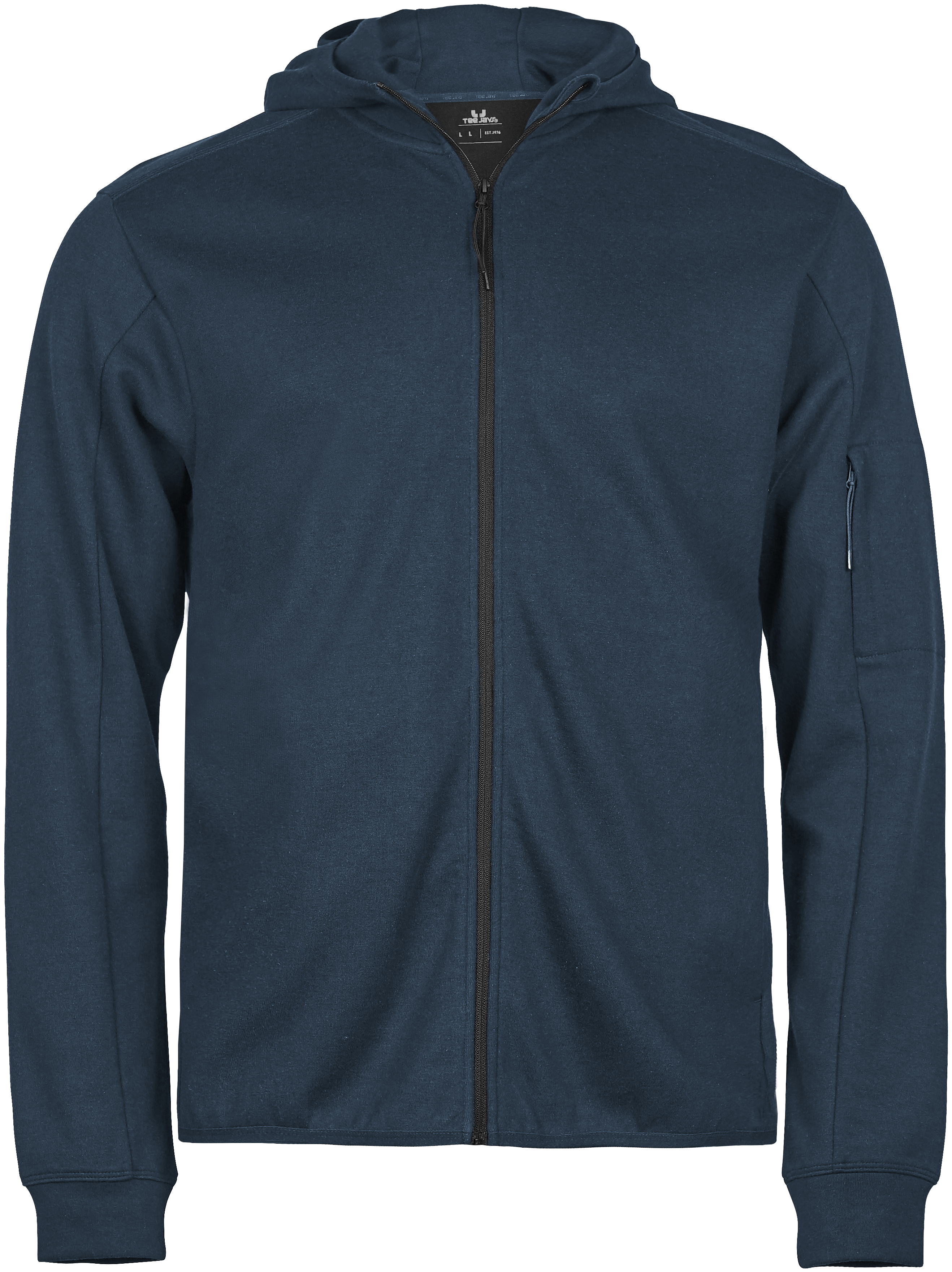 Athletic Hooded Full Zip Sweat, huvtröja för herrar från Tee Jays i Bläckblå