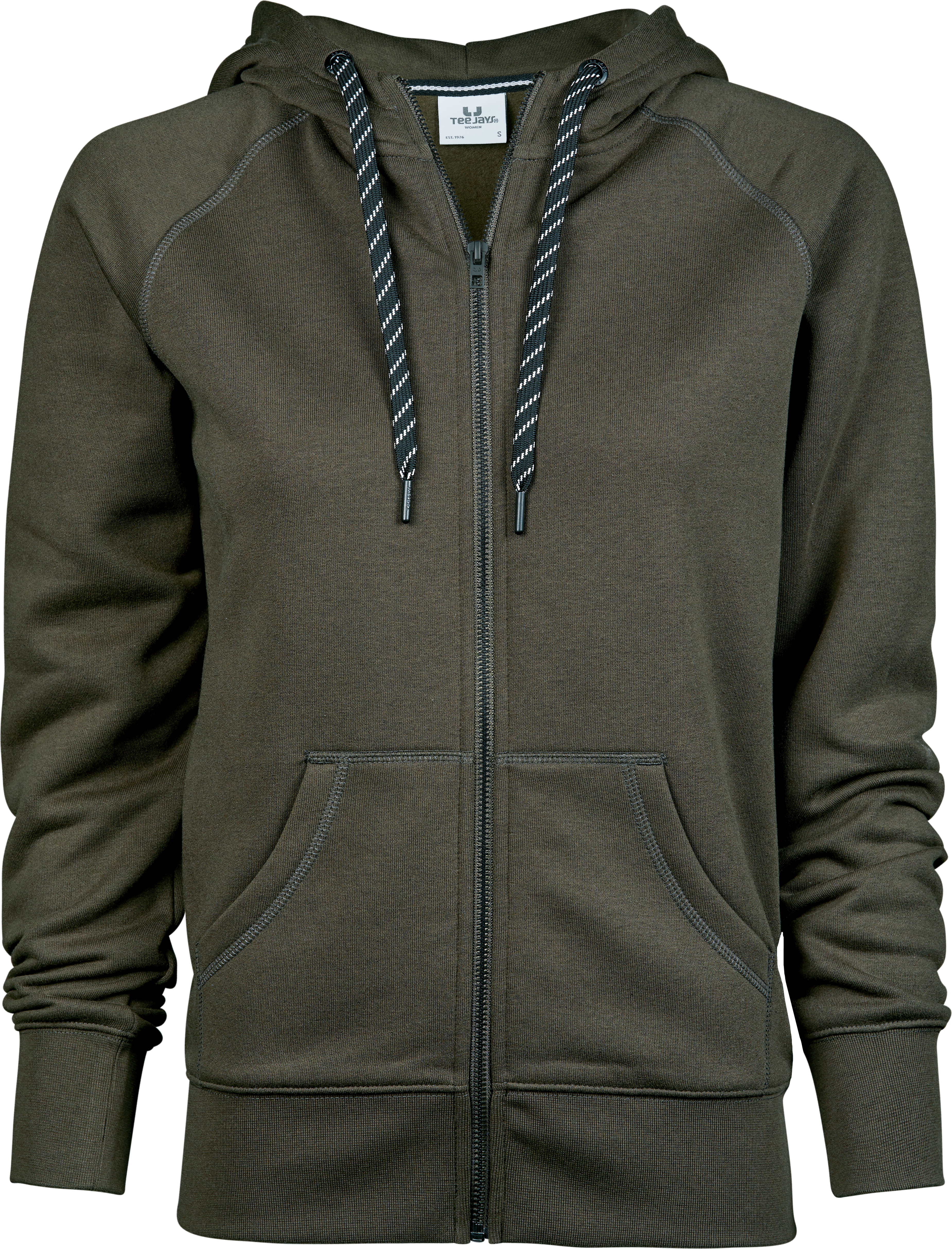 Fashion Full Zip Hood, huvtröja för damer från Tee Jays i Djupgrön