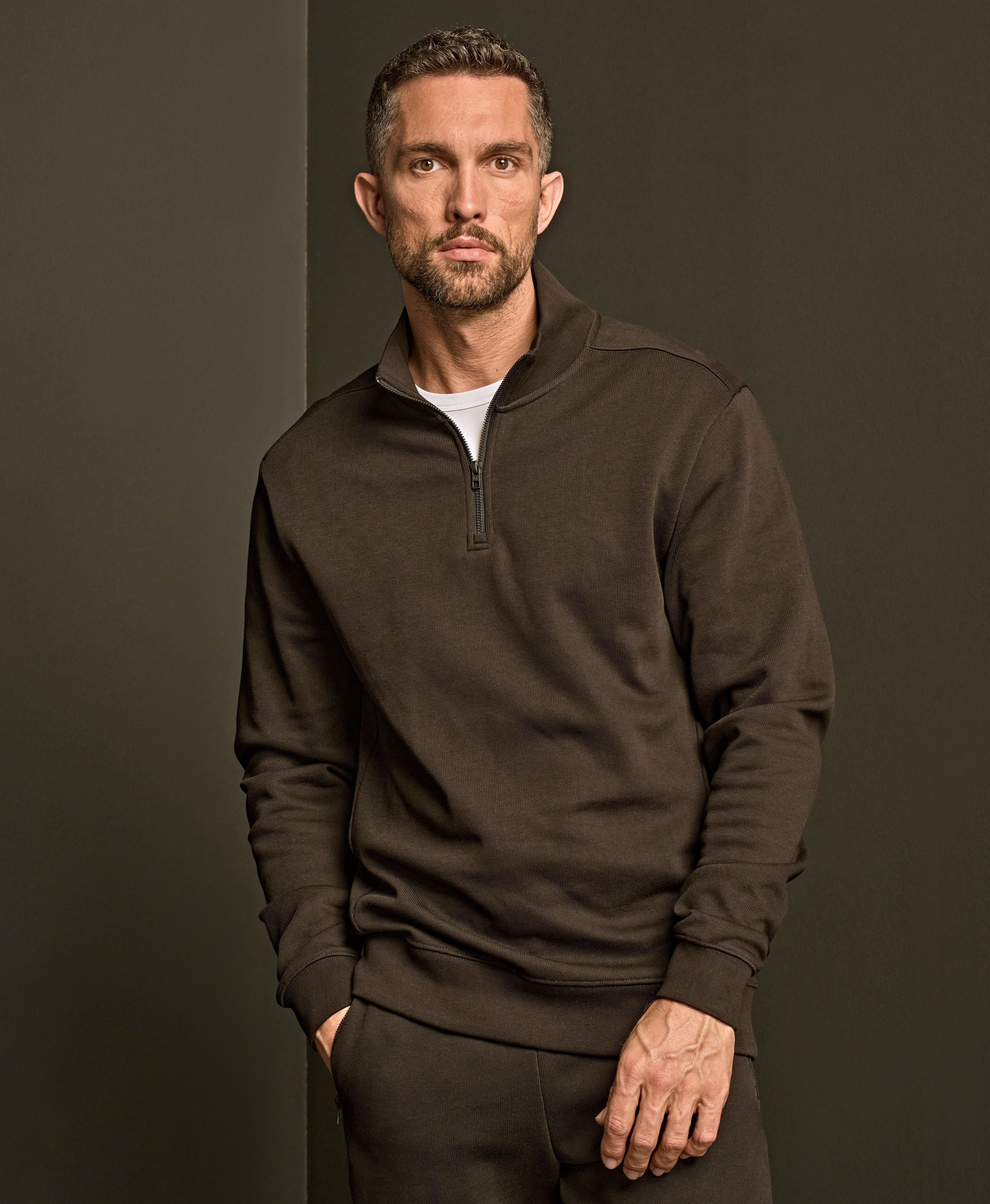Tee Jays 5506 Ribbed Interlock Half Zip
