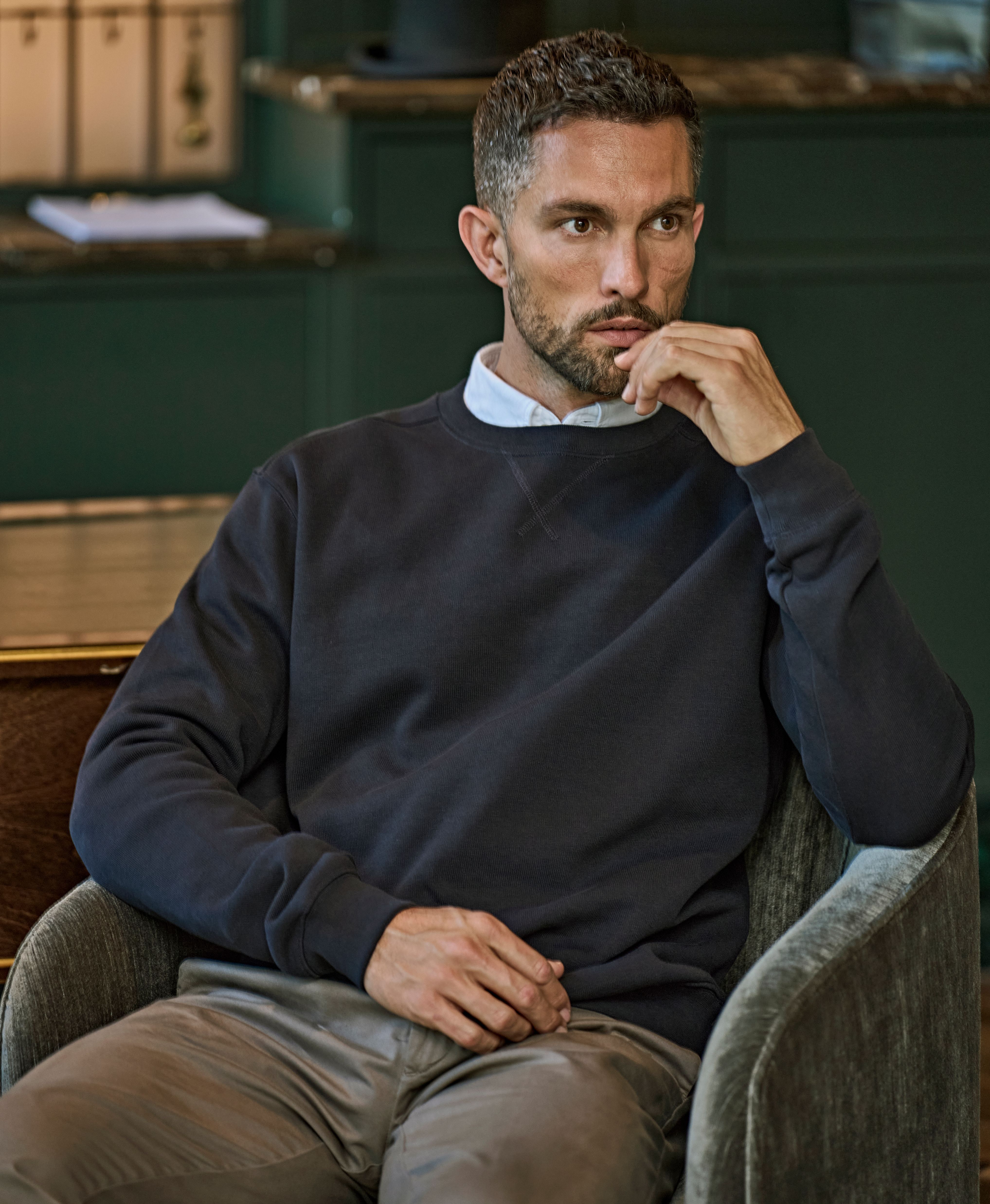 Tee Jays 5504 Ribbed Interlock Crew Neck