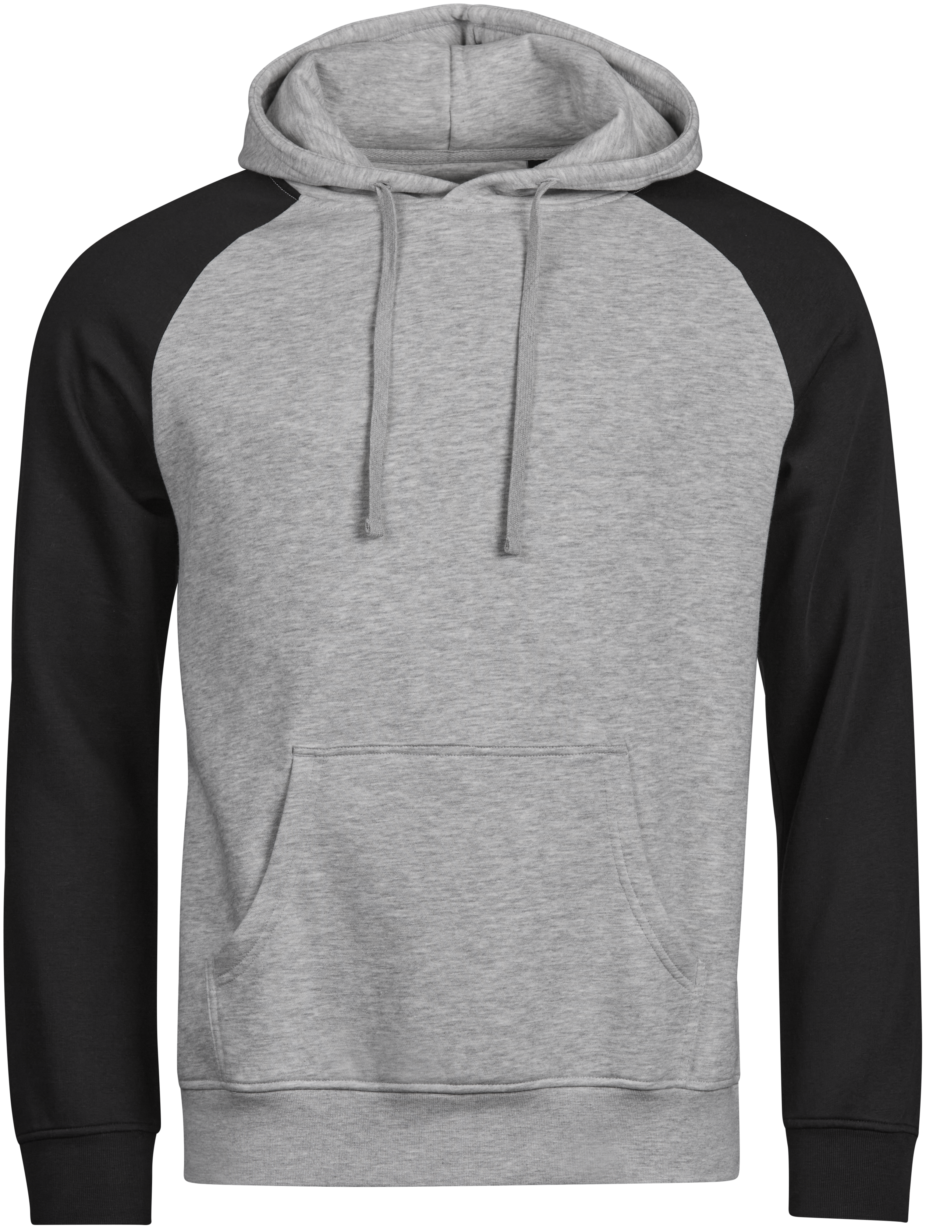 Unlabeled Two-tone Hoodie, huvtröja unisex från Tee Jays i Grå melange/Svart