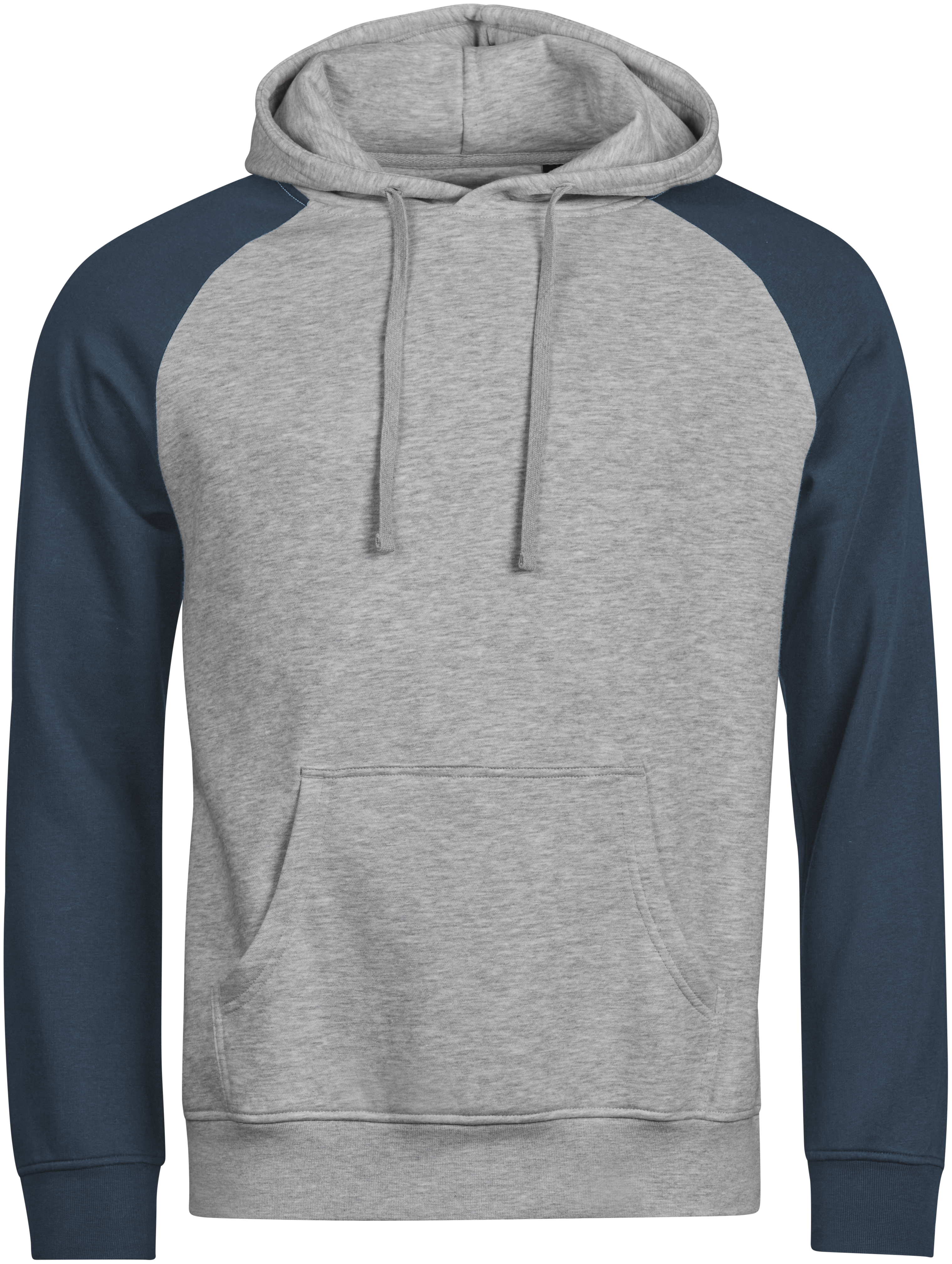 Unlabeled Two-tone Hoodie, huvtröja unisex från Tee Jays i Grå melange/Bläckblå