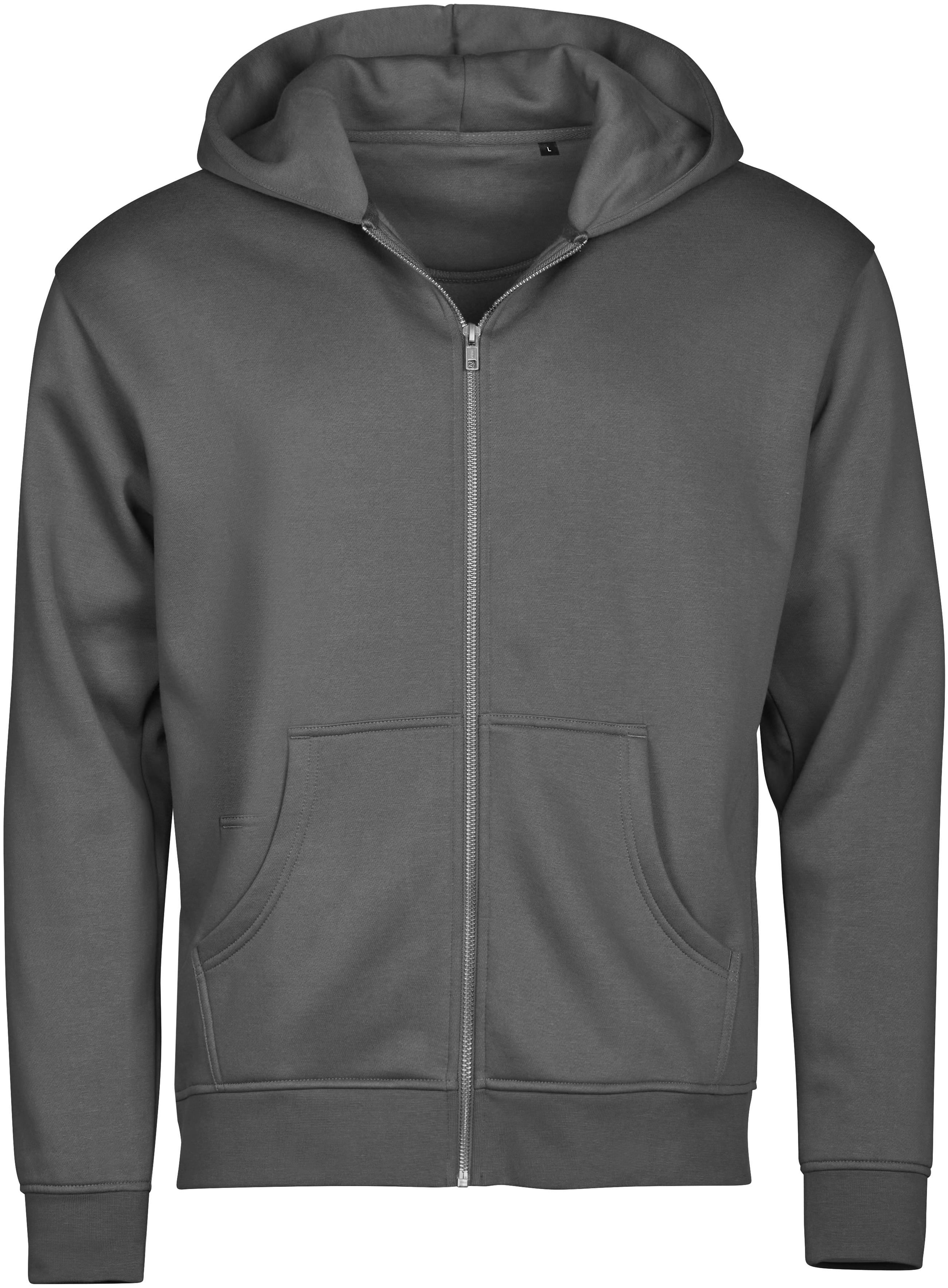 Unlabeled Full Zip Hoodie, huvtröja unisex från Tee Jays i Pudergrå