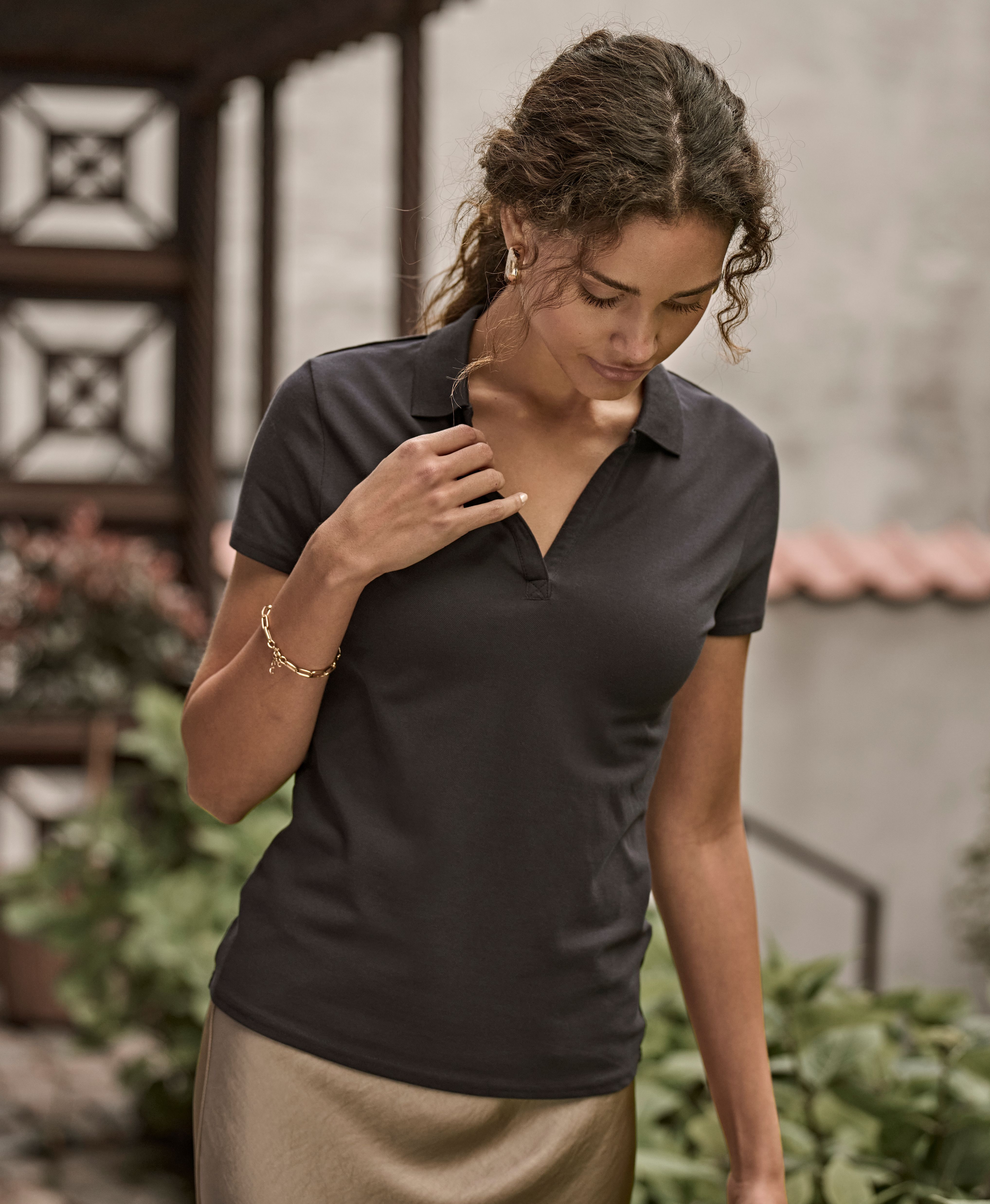 Tee Jays 1409 Women's Luxury Stretch V-Neck Polo