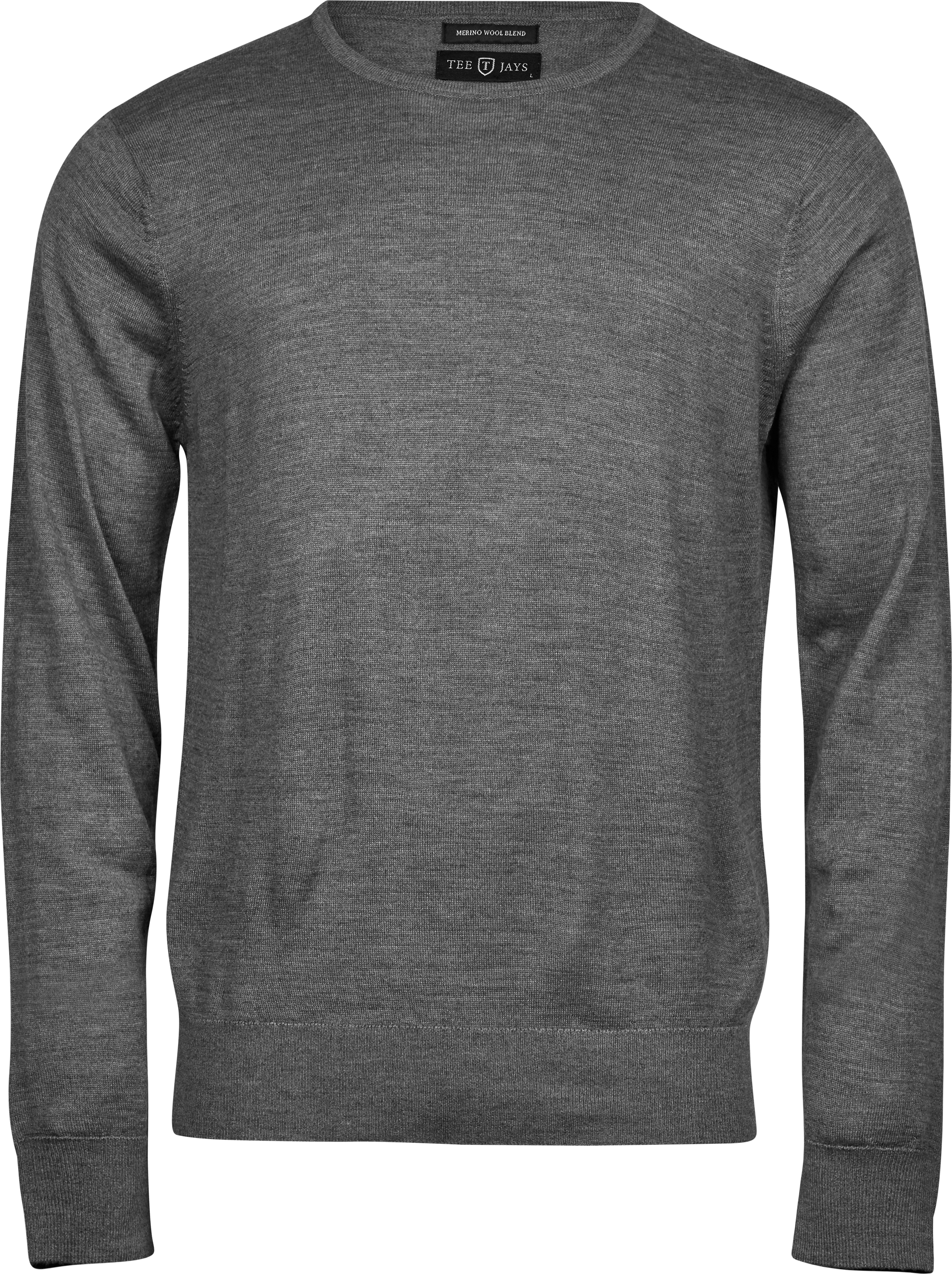 Crew Neck Knit, stickad tröja för herrar från Tee Jays i Grå melange