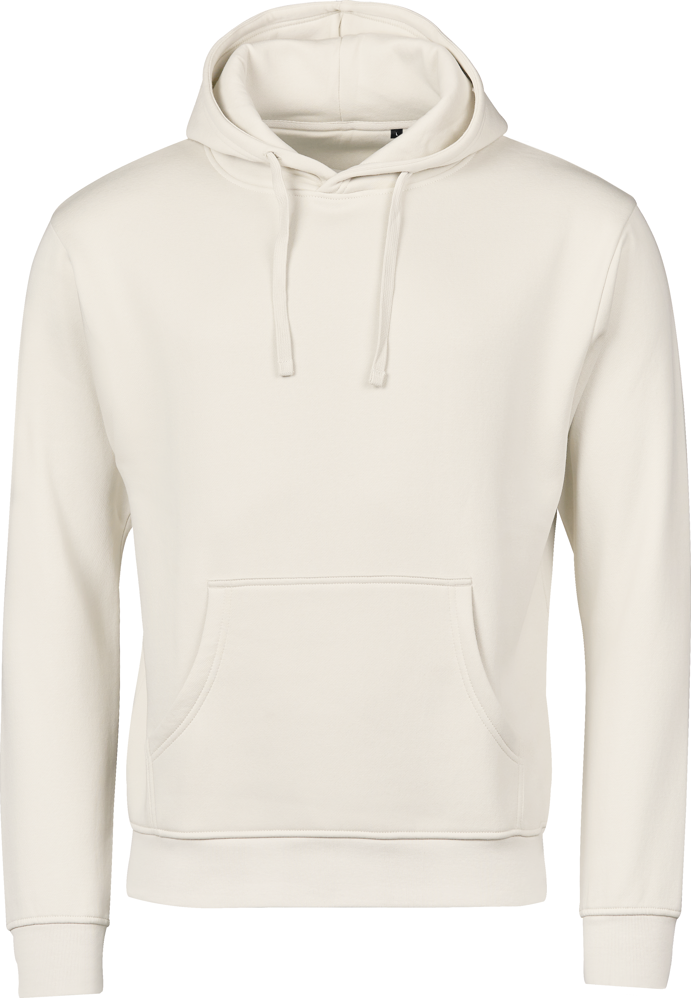 Unlabeled Hoodie, huvtröja unisex från Tee Jays i Ecru