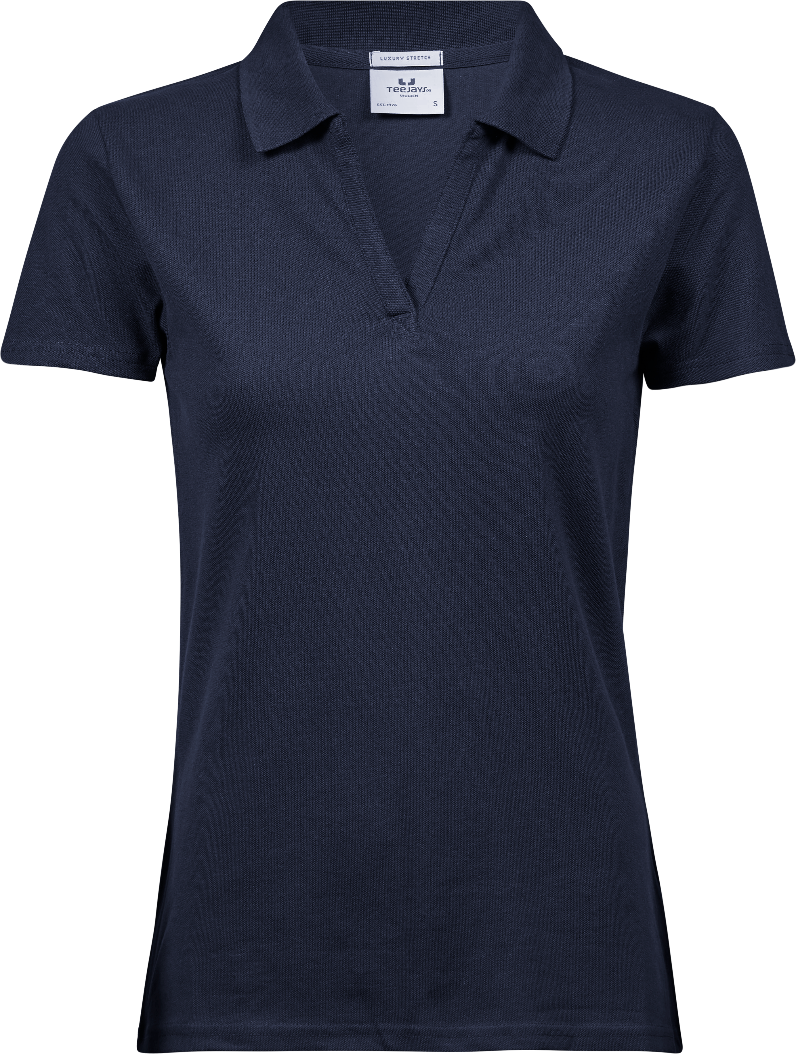 Luxury Stretch V-Neck Polo, piké för damer från Tee Jays i Marinblå