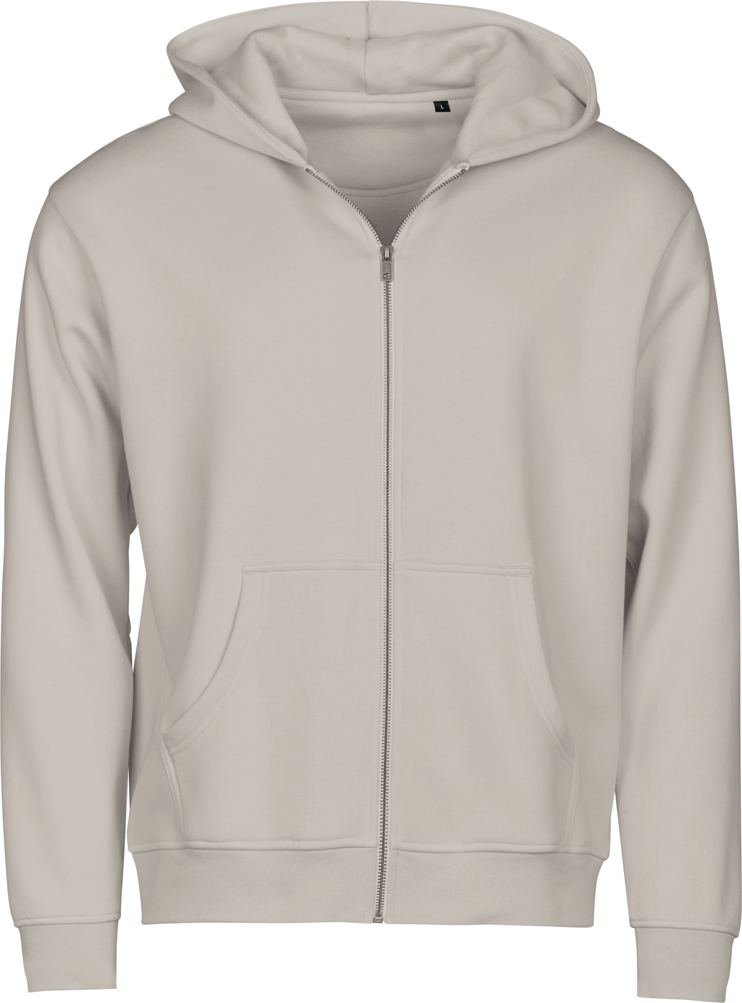 Unlabeled Full Zip Hoodie, huvtröja unisex från Tee Jays i Cement